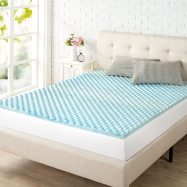 Surmatelas en mousse mémoire à circulation d’air et gel rafraîchissant Zinus Spa Sensations Swirl, double, 1,5 po, soulagement de la pression, mousse certifiée CertiPUR-US