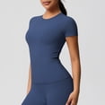 thumbnail image 4 of Yuyuzo Womens Workout Tops Short Sleeve Yoga Running Cropped Basic Tees Crewneck Athletic Tight T Shirts, 4 of 6