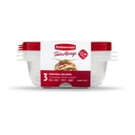 Rubbermaid TakeAlongs Round Food Storage Containers, 1.18 L (5 Cup), Ruby Red, 3 Pack