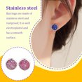 thumbnail image 3 of serony Round Earrings Eye-catching Eardrops Fine Electroplating Rhinestone Inlay Ear Studs Gorgeous Gift for Birthday Party Wedding Pink, 3 of 5