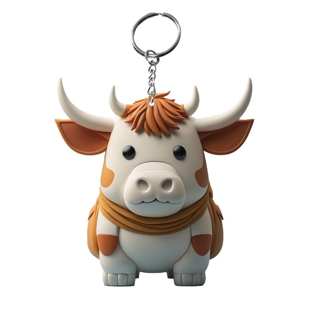 Cow Pendant Keychain Acrylic Animal Charm for Keys Bags Phones 1 Piece