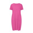 thumbnail image 4 of Penkiiy Robe Midi d'Été pour Femme, Décontractée, Ample, Col Rond, Manches Courtes, T-Shirt, Robe Soleil avec Poches, 2TG, Rose Vif, 4 of 6