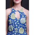 thumbnail image 2 of Bimba Robe Maxi à Imprimé Floral pour Femmes, Col Rond, Taille à Cordon, avec Fentes Latérales, Tenue d'Été - X-Grand, 2 of 6