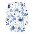 thumbnail image 5 of YUGYXL T-Shirts à Manches 3/4 pour Femmes, Tunique Décontractée à Imprimé Floral, Chandails Douillets, Col Rond pour Dames, Vêtements Légers, Mode, Volants, T-Shirts Confortables, Hauts de Vacances, 5 of 5