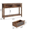 thumbnail image 3 of Yiwa 43-Inch Slim Console Table, Modern 2-Tier Sofa/Entryway Table with 2 Glass Storage Drawers for Living Room, Hallway & Foyer, 3 of 8