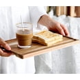 thumbnail image 4 of Oleegame 2PC Placemat Wood Serving Tray Durable Dishwasher Rectangular Party Plates Household Tableware, 4 of 9