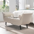 thumbnail image 4 of Alma Tufted Flared Arm Entryway Bench Cream Polyester, 4 of 11
