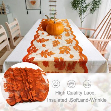Rouleau de Table en Dentelle de Feuille d'Érable, Pratique et Exquis, Décoration de Table d'Automne, Saison de Récolte d'Action de Grâces