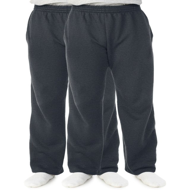 Men‘s and Big Men‘s Fleece Open Bottom Sweatpants 2 Pack