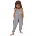 thumbnail image 3 of Girls Overall Sleeveless Rompers for Girls Spaghetti Strap Rompers with Pockets Summer Outfits for Girls 4T, 3 of 5