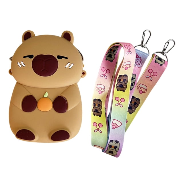 Esquirla Kids Shoulder Bag Shopping Bag Work Satchels Beach Vacation Wallet Capybara with Light Brown