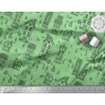thumbnail image 2 of Soimoi Green Japan Crepe Satin Fabric Architectural Structure Architectural Decor Fabric Printed Yard 42 Inch Wide, 2 of 5