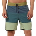 thumbnail image 1 of INSPIRE CHIC Men's Striped Beach Shorts Color Block Swimming Drawstring Board Surfing Shorts Grey 30, 1 of 6