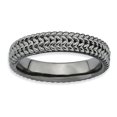 thumbnail image 1 of Bague Plaquée Noire en Argent Sterling Stackable Expressions Taille 10, 1 of 3