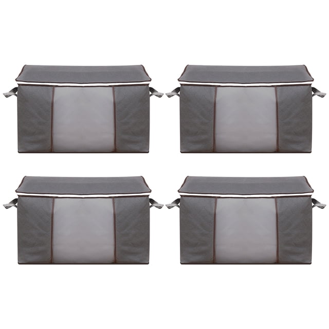 zanvin Sacs de Rangement pour Garde-Robe, Grands Sacs de Rangement, Bacs de Rangement pour Vêtements, Organisateur de Garde-Robe Pliable, Contenants de Rangement avec Poignées Durables pour Couverture, Couettes, Lit