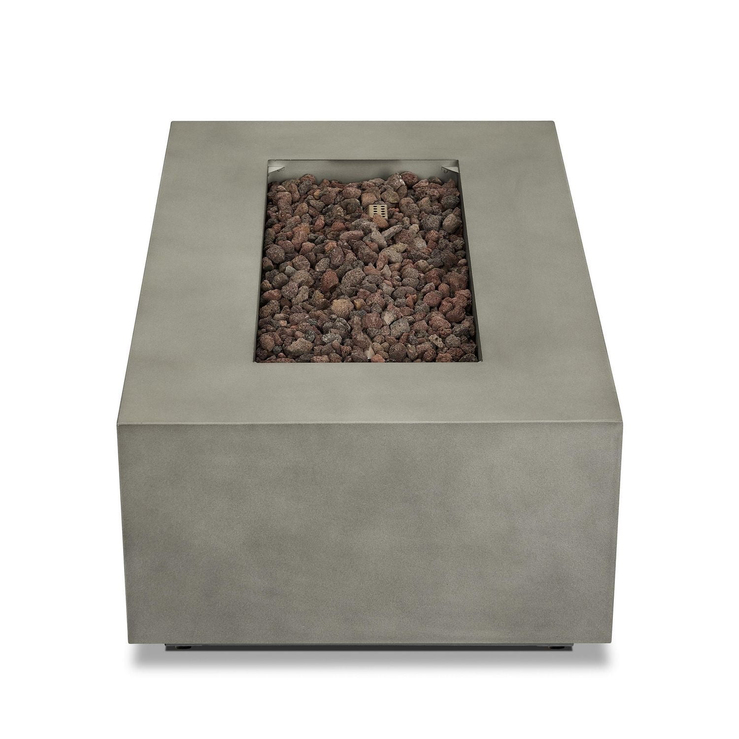 Aegean Small Rectangle Propane Gas fire table in Mist Gray with Natural Gas Conversion kit