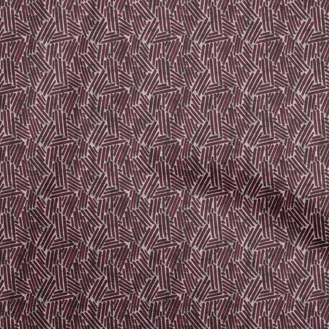 oneOone Viscose Chiffon Maroon Fabric Abstract Sewing Material Print Fabric By The Yard 42 Inch Wide