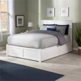 thumbnail image 2 of Nantucket Queen Wood Platform Bed with Footboard and Storage Drawers in White, 2 of 9