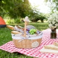 thumbnail image 4 of Wicker Storage with Gingham and Lace Trim Crochet Design Ideal for Home Picnic Use and Giving, 4 of 6