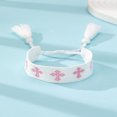 thumbnail image 1 of SNNROO 1 Pce Bracelet d'Amitié Boho Brodé avec Design Croix et Pompon pour Femmes, 1 of 7