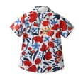 thumbnail image 5 of Chemises Garçons Été Plage Hawaïenne Florale Manches Courtes Décontracté Chemise à Col Rouge 6-7 Ans, 5 of 5