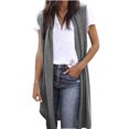 thumbnail image 1 of Birdeem Mode Femmes Manteau Uni Décontracté Sans Manches Haut Long Cardigan Blouse, 1 of 1
