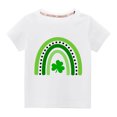 thumbnail image 1 of MeetoTime T-Shirts Décontractés à Manches Courtes Imprimés pour la Saint-Patrick pour Garçons et Filles, Chandails à Col Rond pour Enfants, 1 of 3