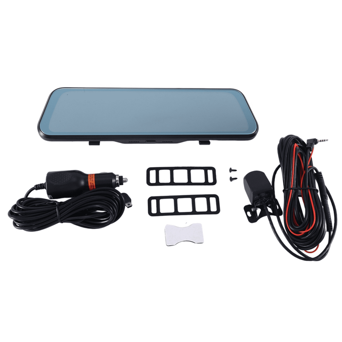 10 Inch1080P Car Dvr Mirror Dash Cam Dual Lens Dashcam Full HD Drive Recorder Stream Dash Car Camera RearView Mirror,1x Mirror DVR 1x Rear Camera 1x Car Charger,Black