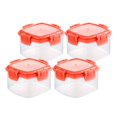 thumbnail image 3 of S SERENABLE 4Pcs Small Bottles Portable Food Storage Container Seasoning Bottles Square Red, 3 of 9
