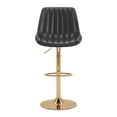 thumbnail image 3 of CorLiving Arwen Set of 2 Faux Leather Upholstered Adjustable Height Gold Base Indoor Barstools, 3 of 7