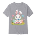 thumbnail image 4 of MIASHUI T-Shirts Graphiques de Pâques pour Garçons Manches Courtes Décontractées Douces Hauts Colorés pour Enfants Gris, 12-13 Ans, 4 of 4