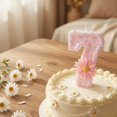 thumbnail image 5 of Goleeg Pink Daisy Flower Number 7 Candle with Tray - Birthday Decorations, Glitter Cake Topper for Princess & Garden Parties, 5 of 5
