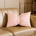 thumbnail image 4 of Striped Velvet Pillowcase with Bow Detail, Rectangular Bolster Cushion Cover 50 x 33 cm, Soft Polyester for Sofa Bed Home Decor, 1 Pack, 4 of 5