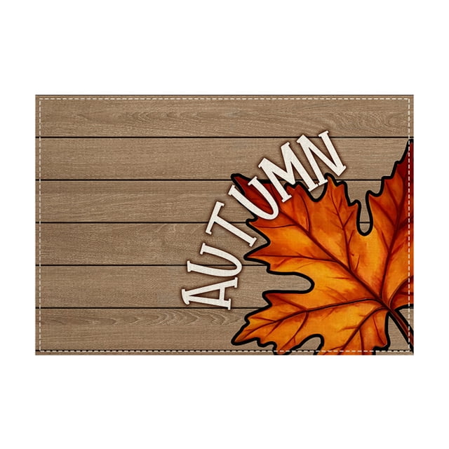 Fasiaou Fall Placemats, 12 x 18 Inch, Printed Thanksgiving Maple Leaf Linen Table Mats, Seasonal Autumn Holiday Table Decorations for Kitchen, Dining, Party Decor