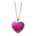thumbnail image 1 of Solar System Planet Galaxy Double Sided Glass Universe Heart Pendant Necklace, 1 of 9