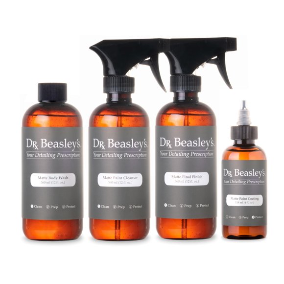 Dr. Beasley's Matte Paint Prescription Detailing Kit with Accessories Included, Designed for Matte Cars and Motorcycles, 100% VOC Free, 2 Years of Protection, 40 Ounce