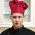 thumbnail image 2 of Toque de Chef Adulte Ajustable Élastique pour Boulanger Cuisine Cuisson Casquette de Chef (Rouge Foncé), 2 of 5