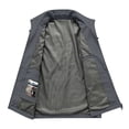 thumbnail image 3 of LNWUY Men's Work Vest Solid Color Standing Collar Multiple Pockets Outdoor Utility Vest Photography and Sports Jacket Coat Gray XXXXL, 3 of 8