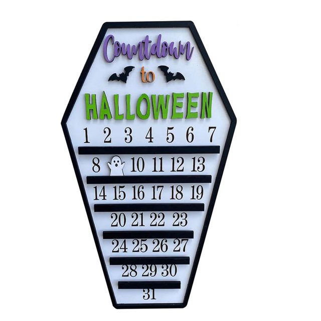 Calendrier de Compte à Rebours d'Halloween avec Fantômes