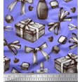 thumbnail image 1 of Soimoi Moss Georgette Fabric Ribbons,Gift Box & Wine Bottle Party Printed Craft Fabric by the Yard 42 Inch Wide, 1 of 3