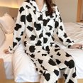thumbnail image 3 of Shisuyan 1 Ensemble Femmes Pyjama à Manches Longues Pantalon Long Maison Motif Vache (TG), 3 of 8
