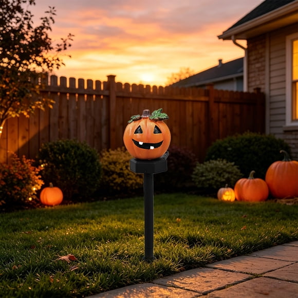 Weloille Décoration d'Halloween à Énergie Solaire sur Piquet de Sol, Lumière Effrayante pour Extérieur, Jardin, Cour, Patio, Pelouse, Ornement Nocturne, Accent Festif pour la Maison