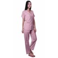 thumbnail image 3 of Moomaya Womens Pajamas Set Button Down Loungewear Short Sleeve Nightwear Pants, 3 of 6