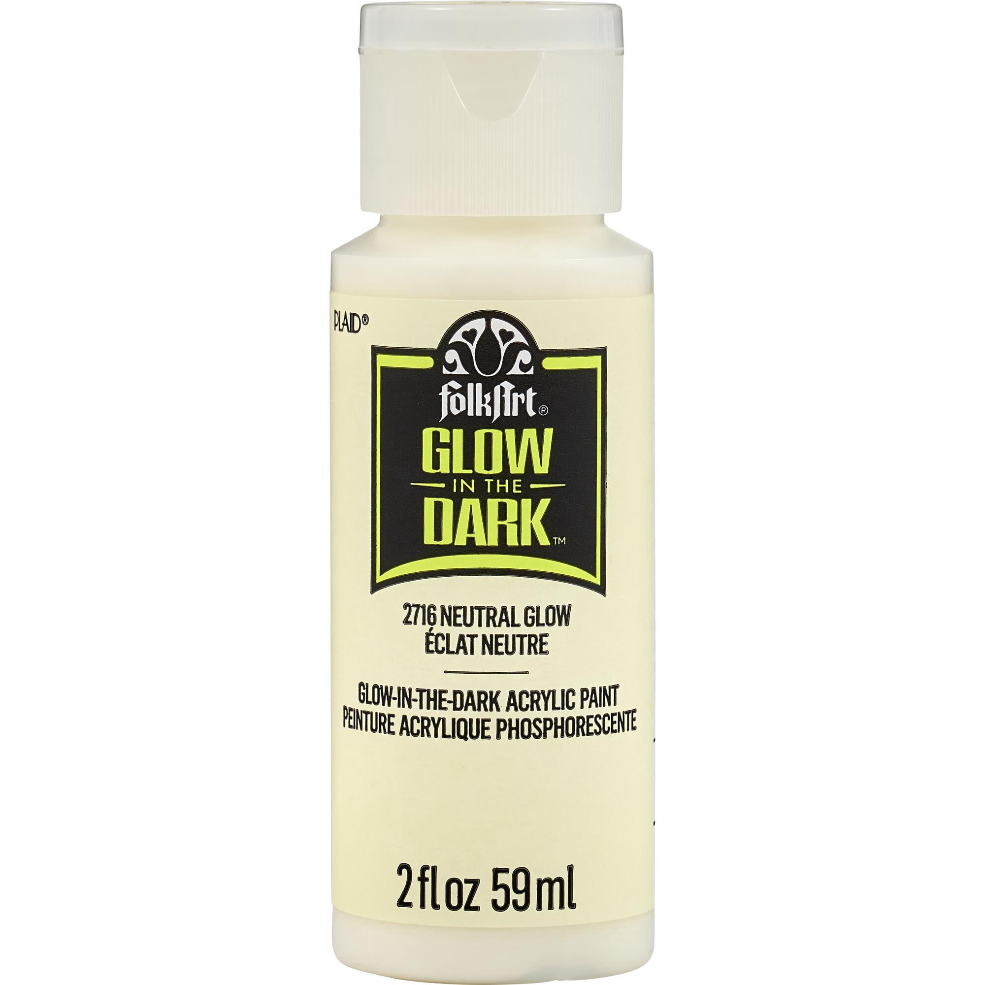 FolkArt Peinture acrylique phosphorescente pour artisanat, fini mat, Neutre, 2 oz liq.