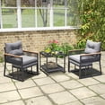 thumbnail image 1 of Costway 5 Piece Outdoor Conversation Set Rattan Armchairs with 2-Layer Side Table, 1 of 10