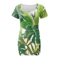 thumbnail image 4 of SMihono Robe d'Été Grande Taille pour Femmes Manches Courtes Mode Années 2023 Dégradé Fleurs Imprimé Taille Robe d'Été Col en V Mini Robe, 4 of 5