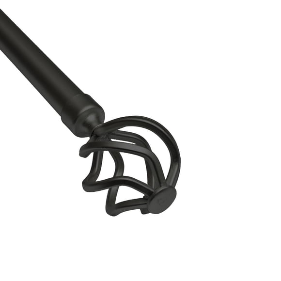 Mainstays Drapery Window Curtain Rod with Decorative Cage Finials, Adjustable, 42" - 84", Black