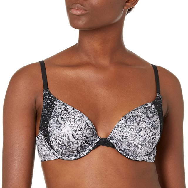 Maidenform Womens Natural Boost Demi Bra, 34B, Snake Skin PrintWhite