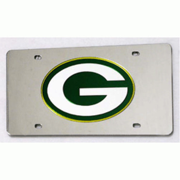 Plaque d'Immatriculation Laser Argentée Green Bay Packers