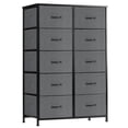 thumbnail image 1 of EDX Commode à 10 Tiroirs pour Chambre, Tour d'Organisation de Rangement en Tissu, Armoire, Gris, 1 of 8